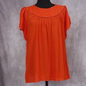 Loft Eyelet Flutter Sleeve Top